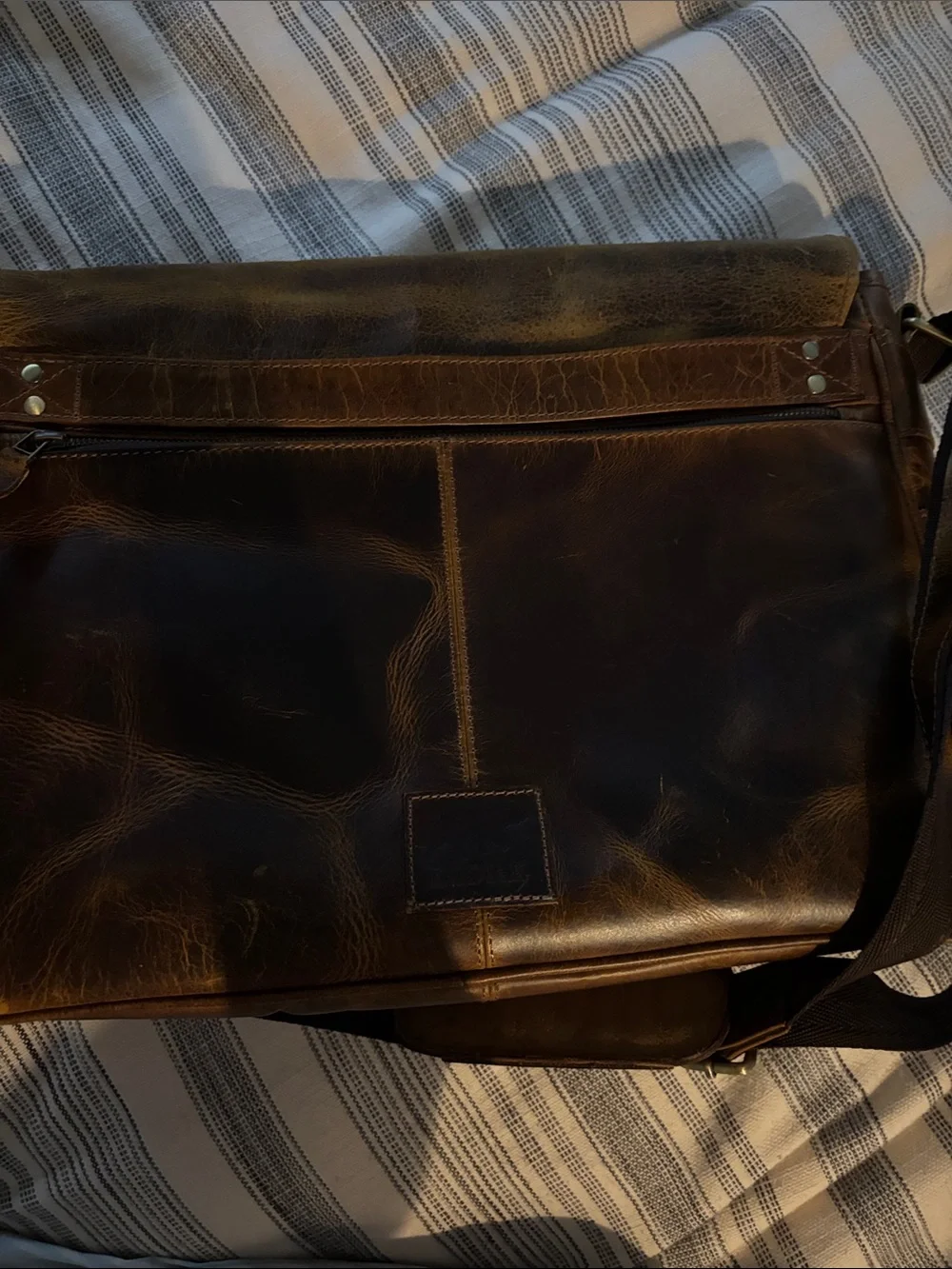 KASILOF Messenger Kodiak Leather Bag